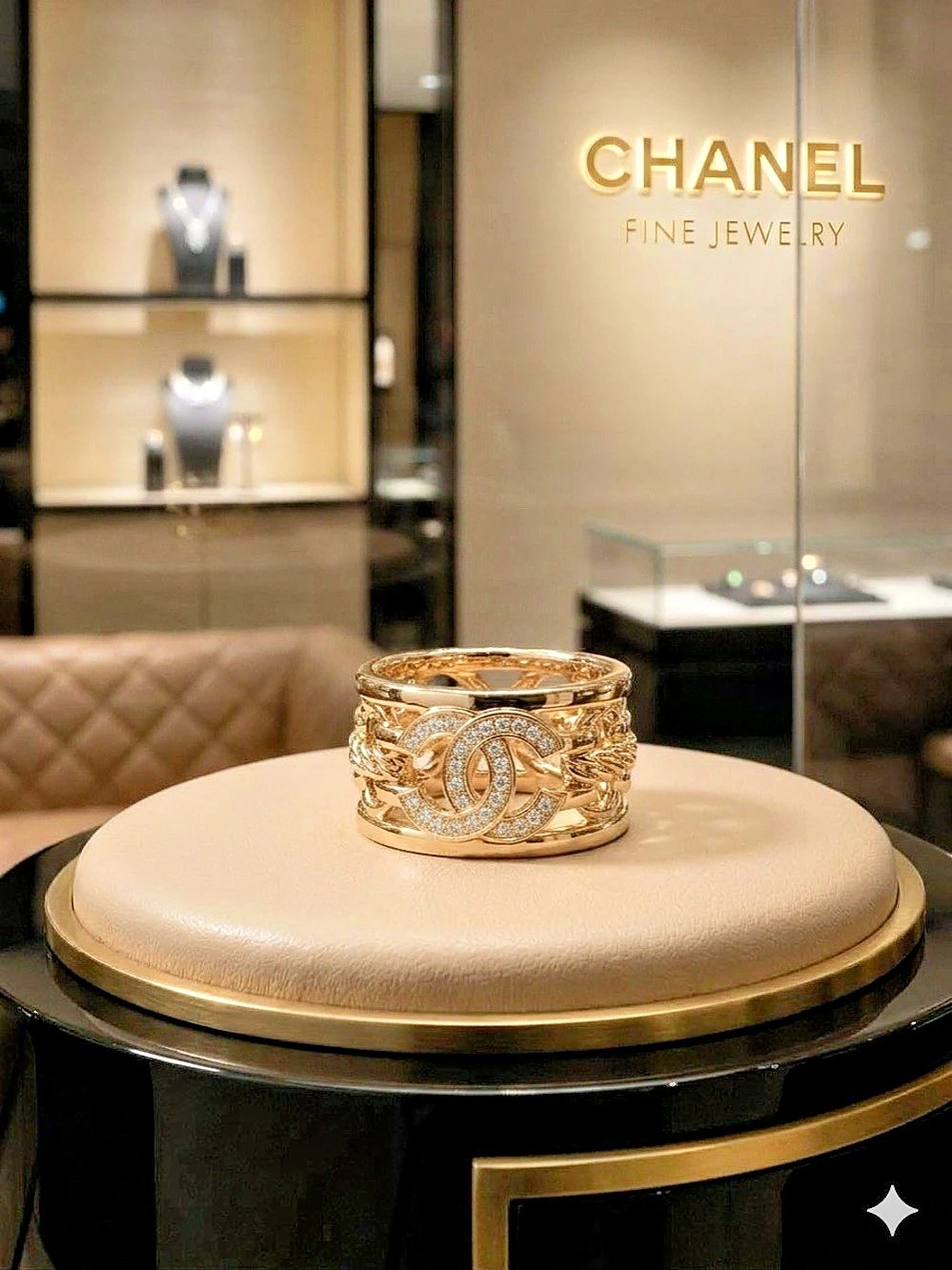 ChaneI Co-co Crush Gold-Tone Statement Ring 7